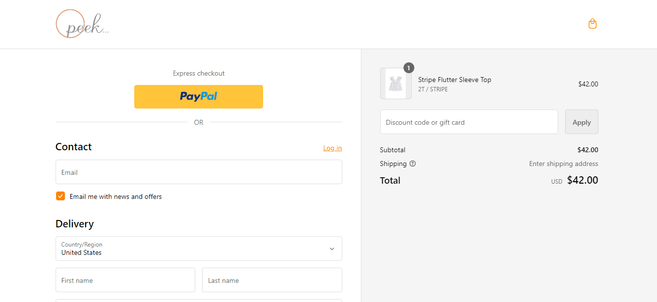 How to apply Peek Kids coupon code